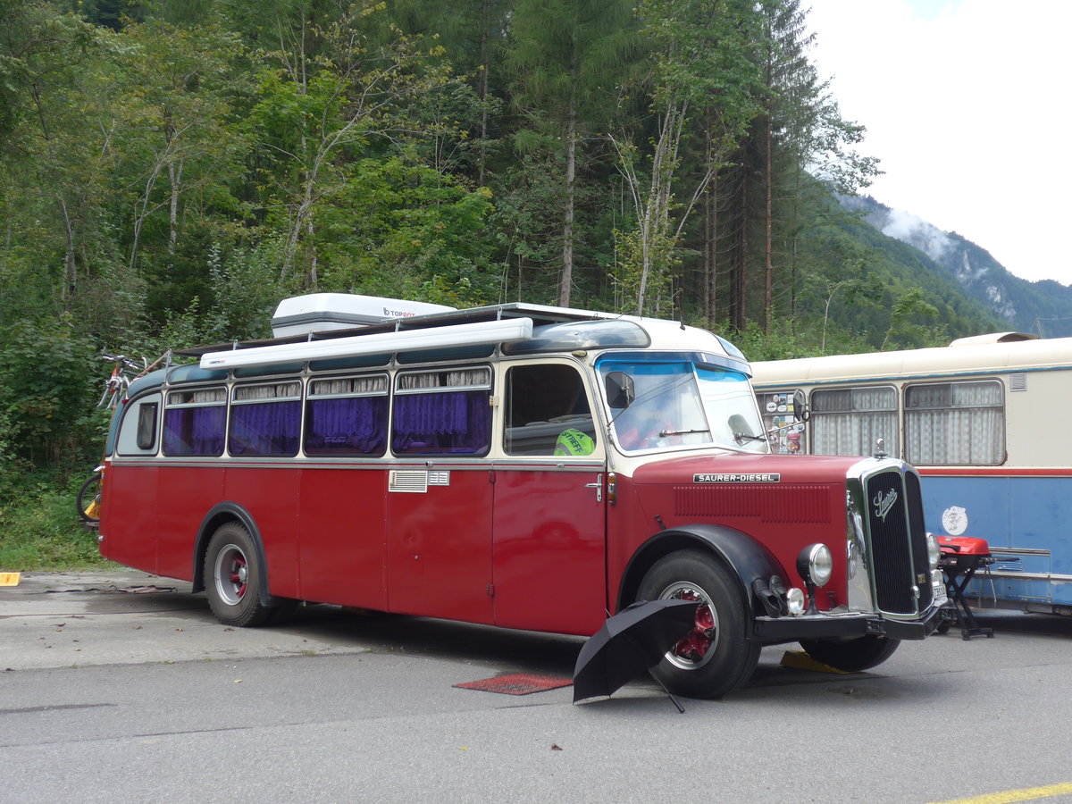 (183'607) - Morger, Horgenberg - ZH 73'310 - Saurer/Tscher (ex P 23'167; ex Casper, Lenzerheide) am 19. August 2017 in Unterbach, Rollfeld