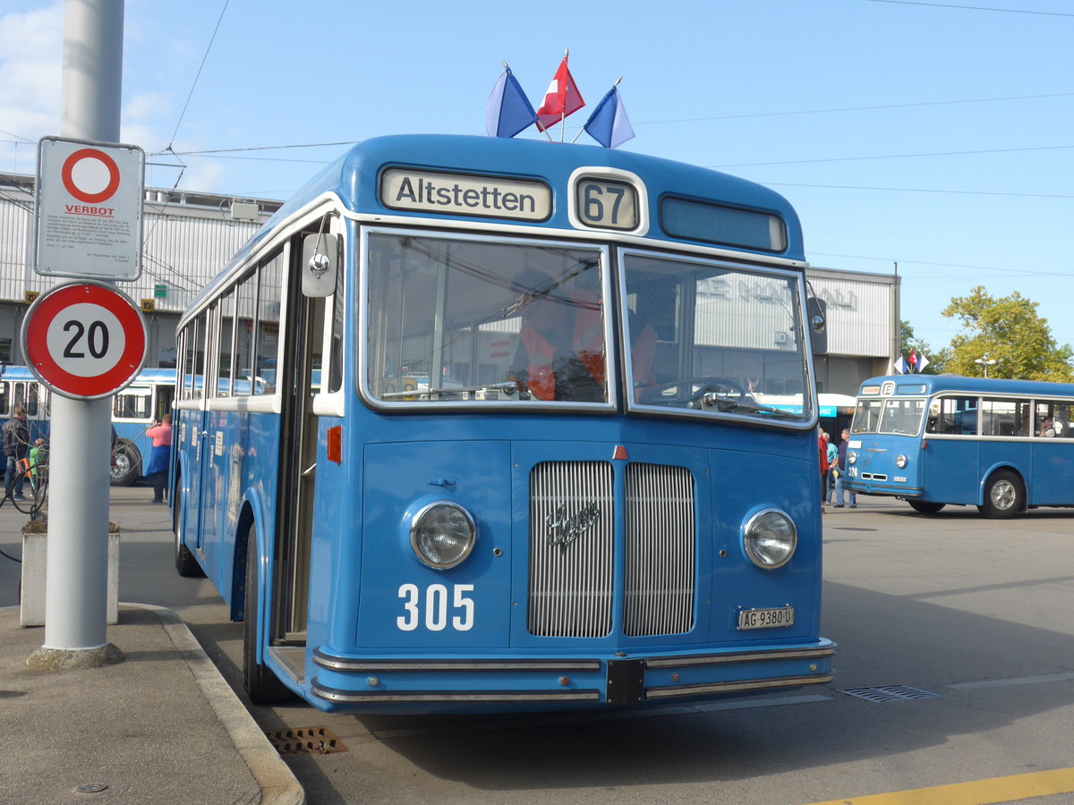 (183'681) - VBZ Zrich (TMZ) - Nr. 305/AG 9380 U - Saurer/Tscher am 20. August 2017 in Zrich, Garage Hardau