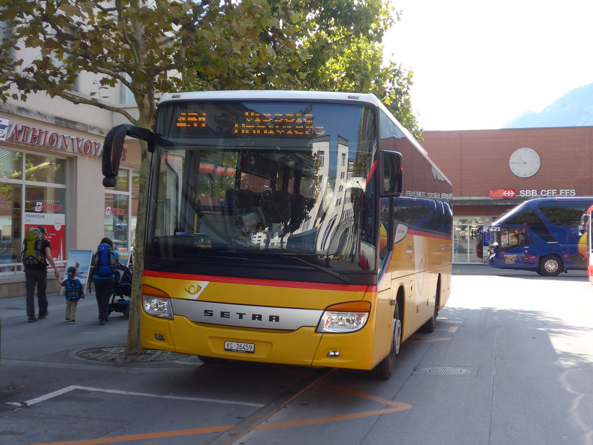 (184'157) - TSAR, Sierre - VS 26'459 - Setra (ex Epiney, Ayer) am 25. August 2017 beim Bahnhof Sierre (prov. Haltestelle)