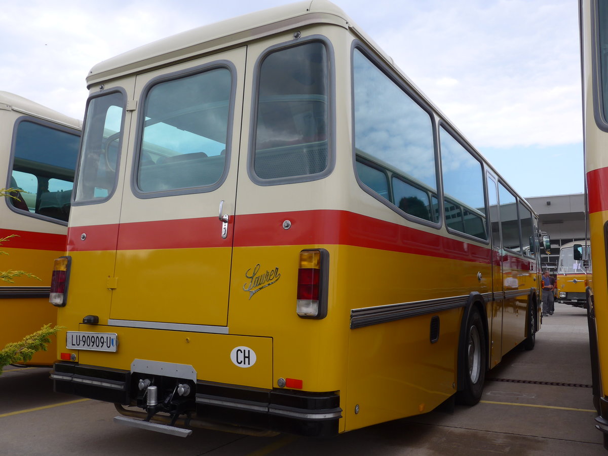 (184'391) - Amstein, Willisau - LU 90'909 U - Saurer/Tscher (ex Allemann, Niederbipp; ex Semadeni, Poschiavo; ex Kasper, Poschiavo; ex PostAuto Graubnden; ex P 24'285) am 26. August 2017 in Oberkirch, CAMPUS Sursee