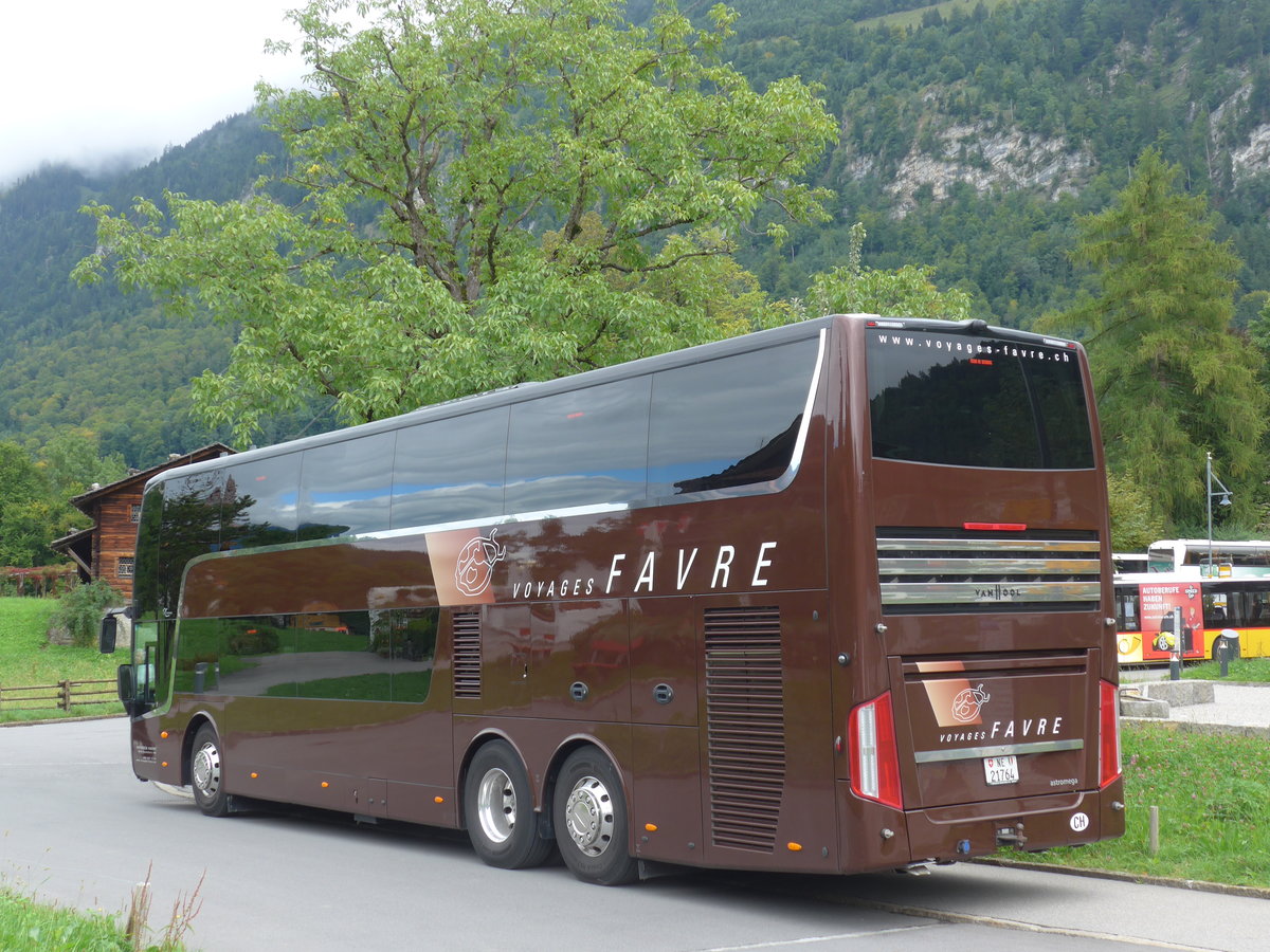 (184'742) - Favre, Rochefort - NE 21'764 - Van Hool am 10. September 2017 in Fleli-Ranft, Dorf