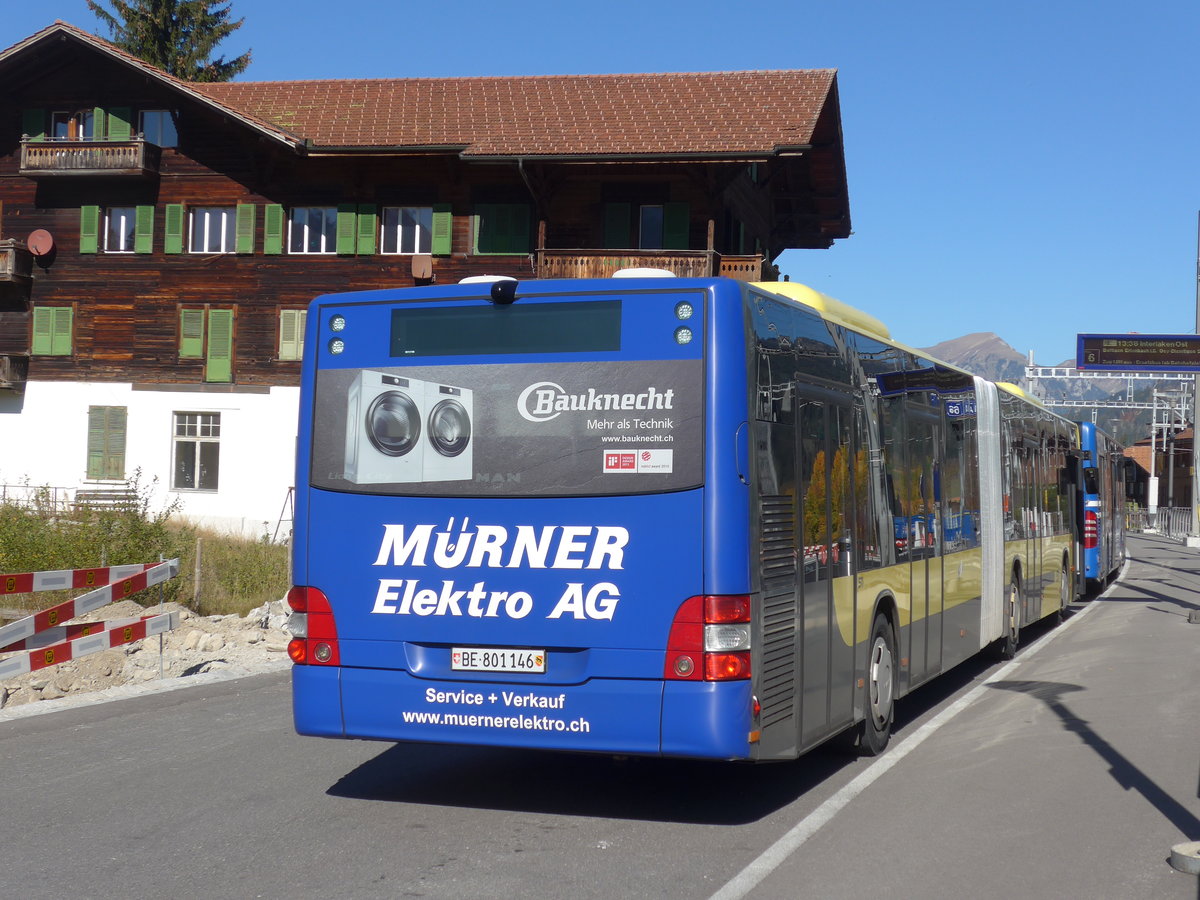 (185'903) - STI Thun - Nr. 146/BE 801'146 - MAN am 16. Oktober 2017 beim Bahnhof Zweisimmen