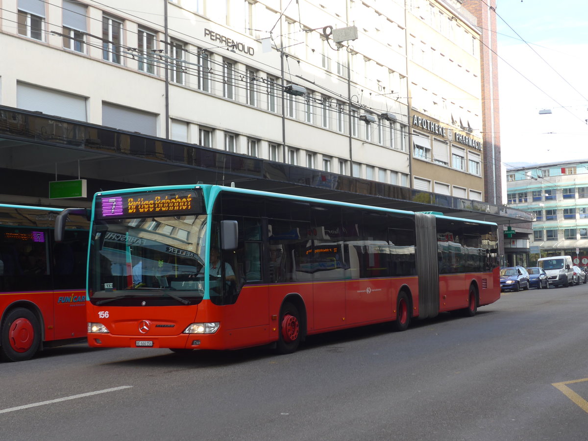 (186'002) - VB Biel - Nr. 156/BE 666'156 - Mercedes am 21. Oktober 2017 beim Bahnhof Biel