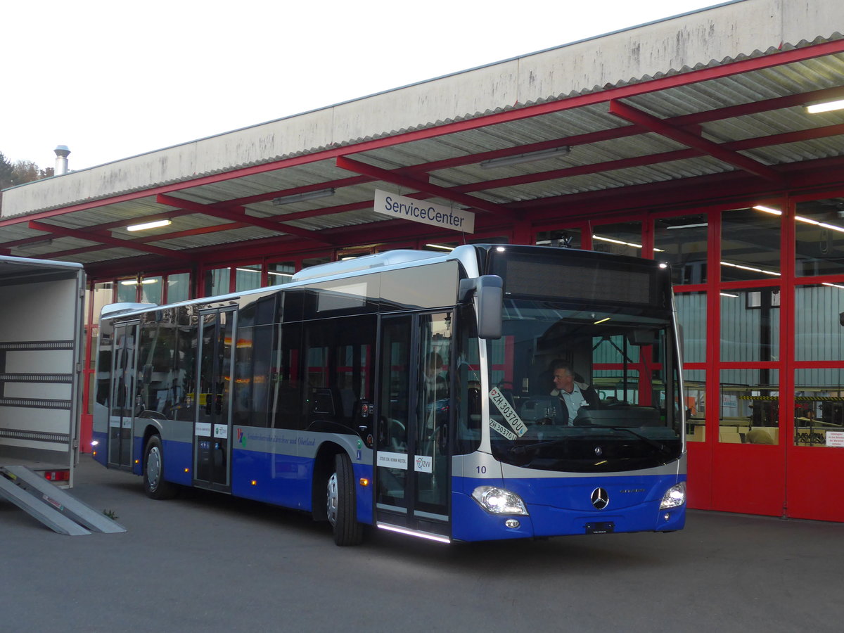 (186'248) - VZO Grningen - Nr. 10/ZH 30'370 U - Mercedes am 3. November 2017 in Kloten, EvoBus