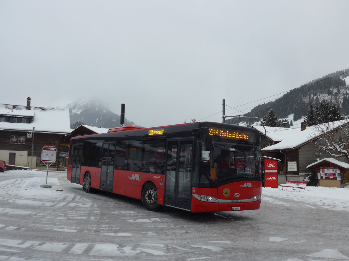 (186'935) - AFA Adelboden - Nr. 51/BE 25'802 - Solaris am 10. Dezember 2017 beim Bahnhof Lenk