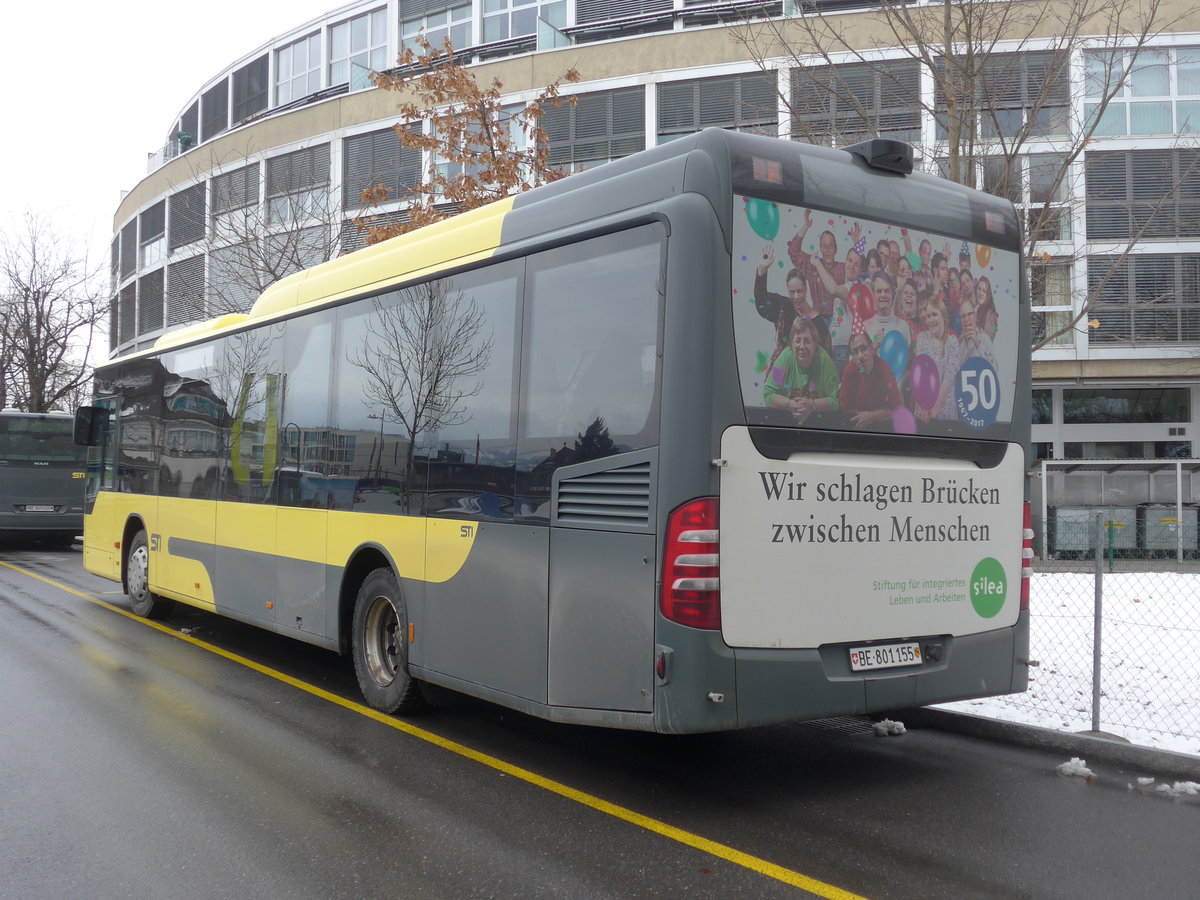 (187'018) - STI Thun - Nr. 155/BE 801'155 - Mercedes am 17. Dezember 2017 bei der Schifflndte Thun