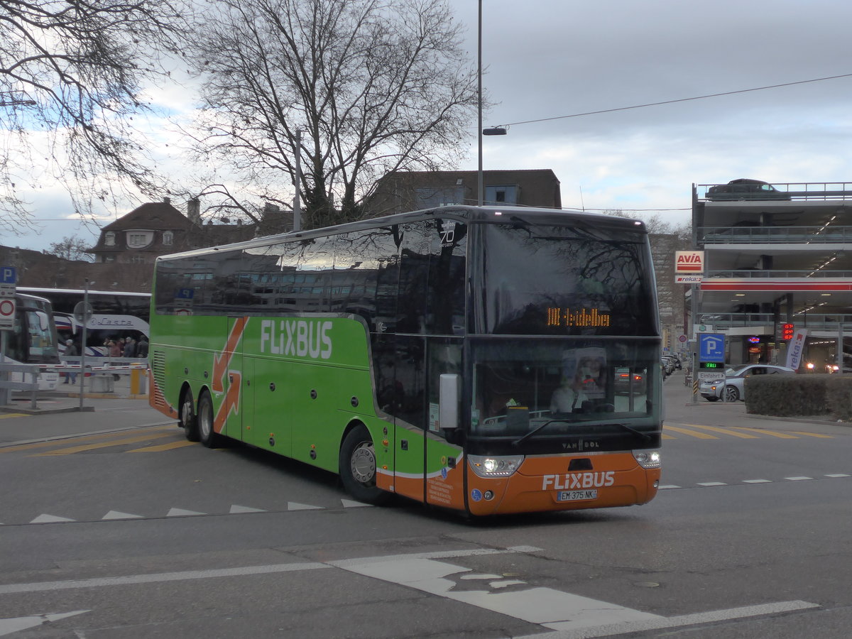 (187'453) - Aus Frankreich: Flixbus - EM 375 NK - Van Hool am 26. Dezember 2017 in Zrich, Sihlquai