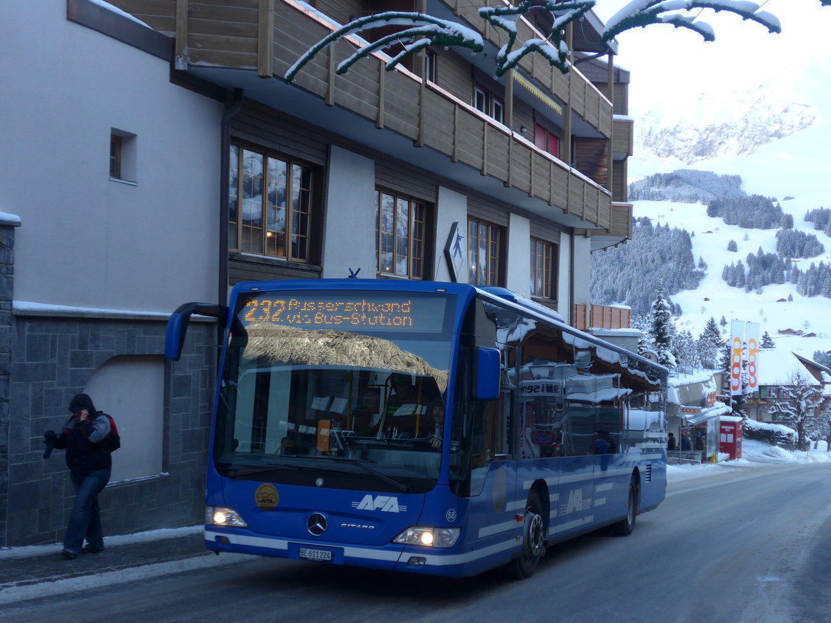 (187'465) - AFA Adelboden - Nr. 58/BE 611'224 - Mercedes am 29. Dezember 2017 in Adelboden, Landstrasse