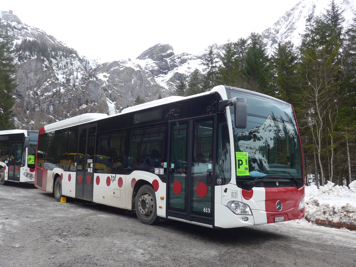 (187'779) - TPF Fribourg (Wieland 77) - Nr. 613/FR 300'242 - Mercedes am 7. Januar 2018 in Adelboden, Unter dem Birg