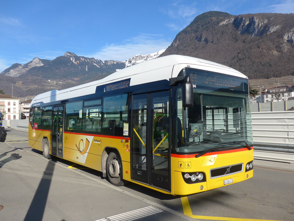 (187'935) - TPC Aigle - VS 206'173 - Volvo am 14. Januar 2018 beim Bahnhof Aigle