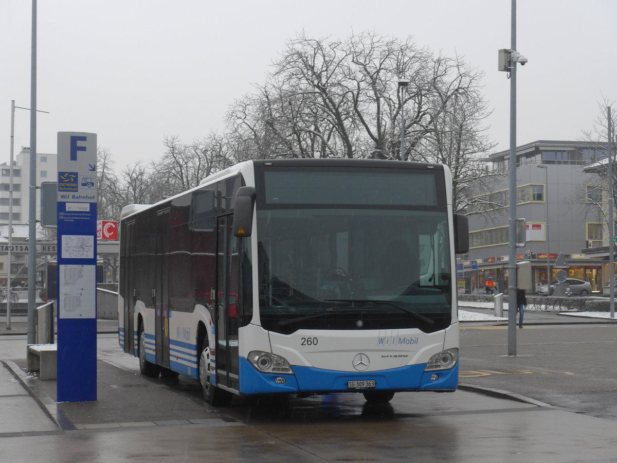 (188'283) - WilMobil, Wil - Nr. 260/SG 309'363 - Mercedes am 8. Februar 2018 beim Bahnhof Wil