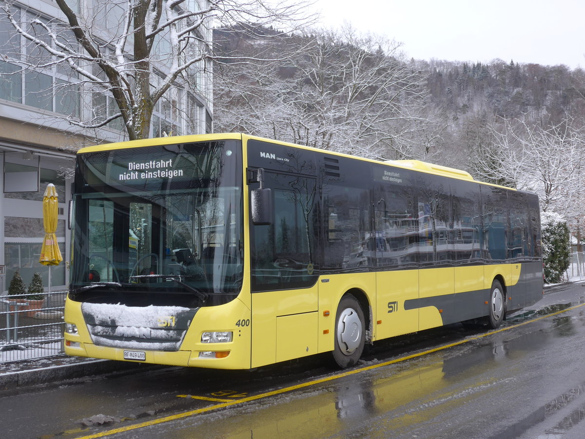 (188'449) - STI Thun - Nr. 400/BE 849'400 - MAN am 12. Februar 2018 bei der Schifflndte Thun