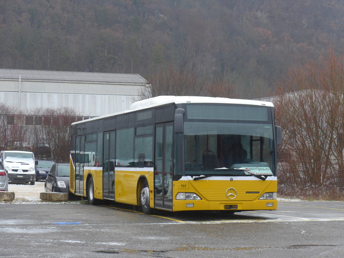 (188'735) - PostAuto Zrich - Nr. 151 - Mercedes (ex Nr. 7) am 15. Februar 2018 in Biel, Rattinbus