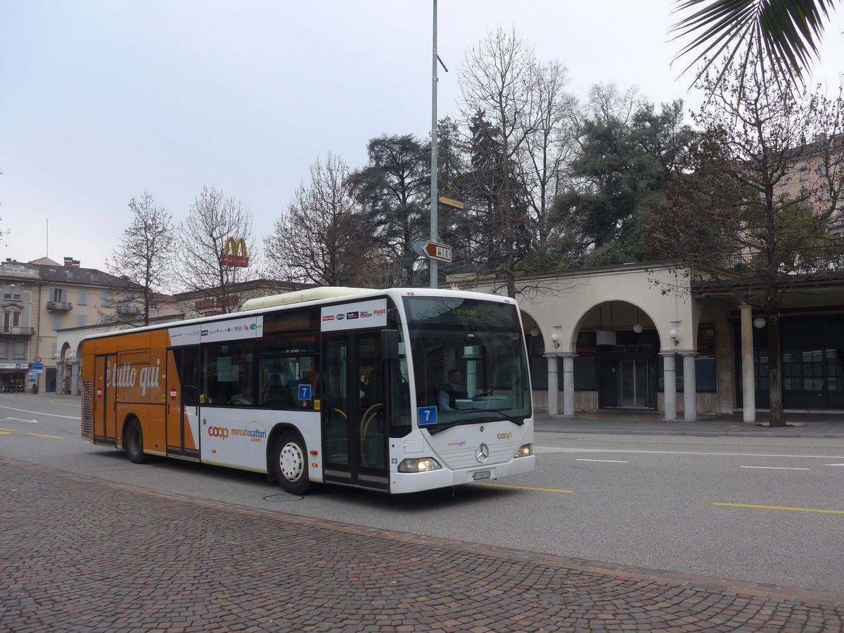 (188'838) - FART Locarno - Nr. 23/TI 310'723 - Mercedes am 17. Februar 2018 beim Bahnhof Locarno