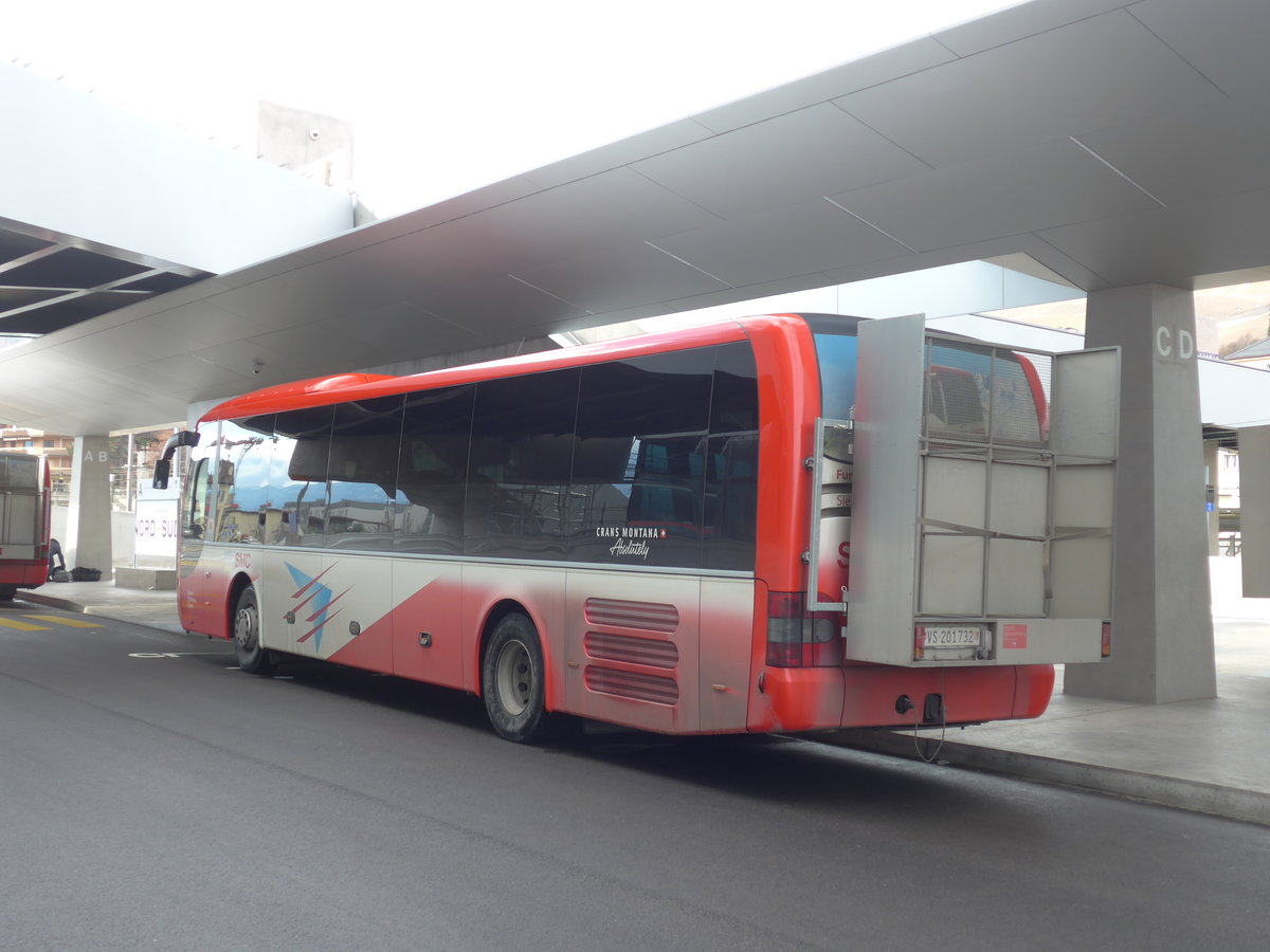 (188'889) - SMC Sierre - Nr. 32/VS 201'732 - MAN am 18. Februar 2018 in Sierre, Busbahnhof