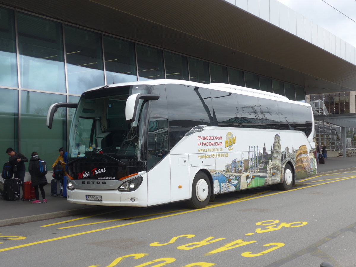 (189'294) - Aus Polen: Wika Trans, Swinoujscie - ZS 901CY - Setra am 12. Mrz 2018 in Genve, Aroport