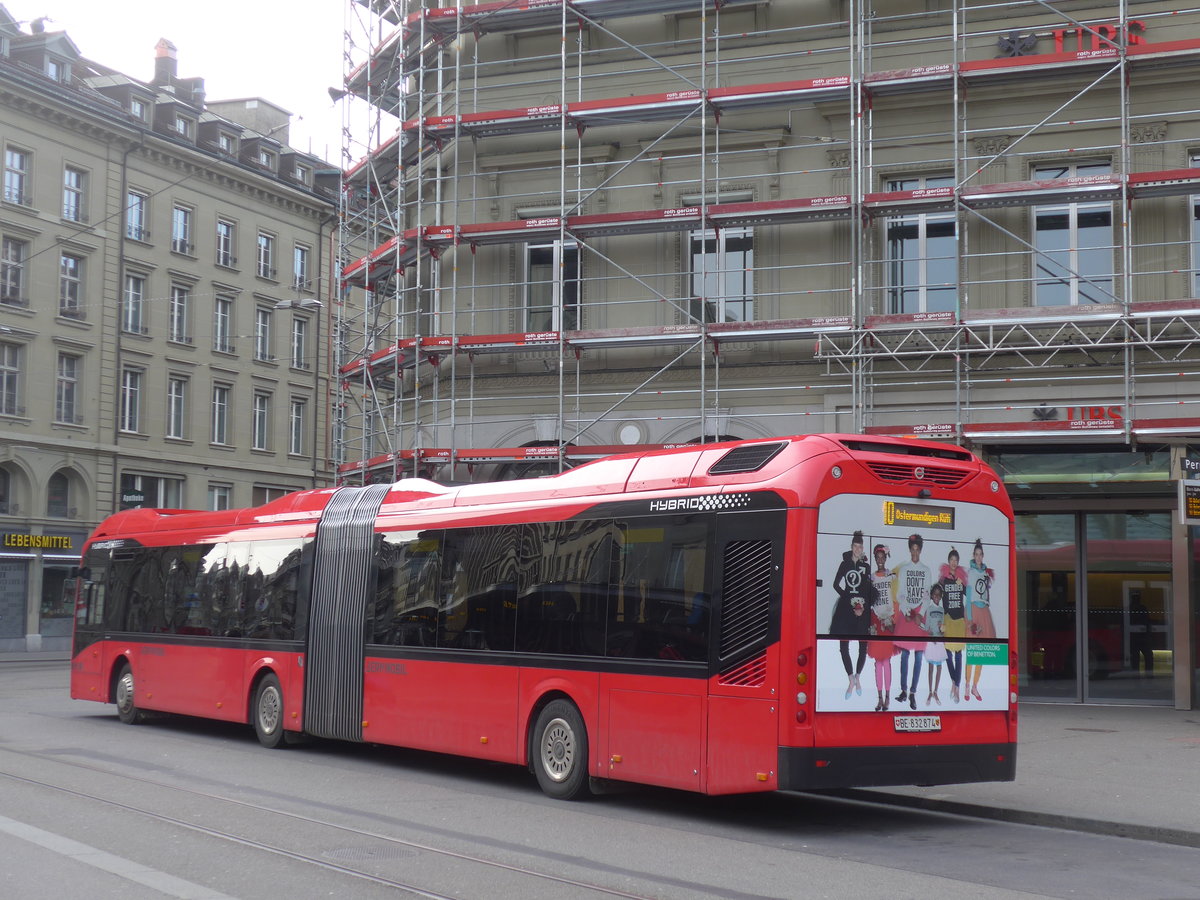 (189'861) - Bernmobil, Bern - Nr. 874/BE 832'874 - Volvo am 2. April 2018 beim Bahnhof Bern