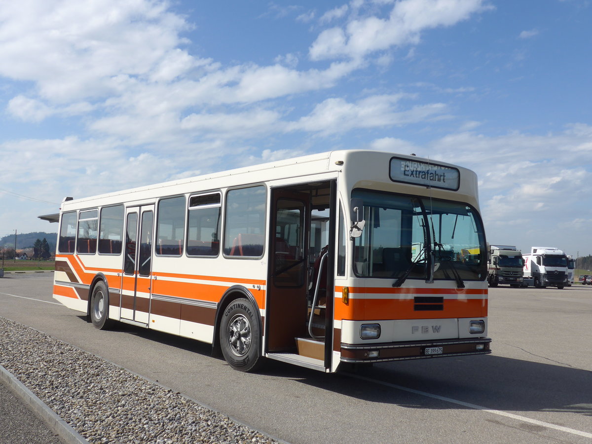 (190'037) - Wegmller, Mnsingen - BE 399'675 - FBW/R&J (ex Bamert, Wollerau) am 7. April 2018 in Lyssach, Lorenz