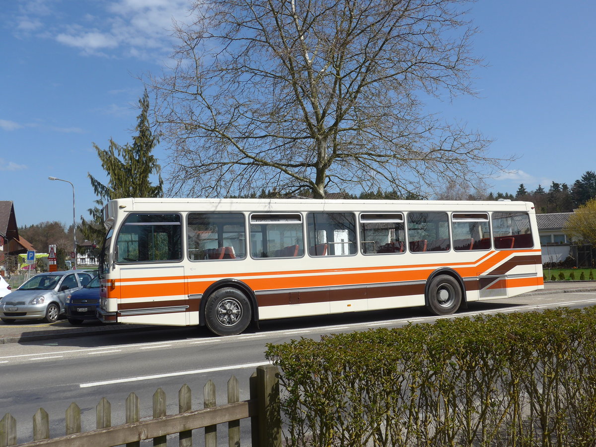 (190'066) - Wegmller, Mnsingen - BE 399'675 - FBW/R&J (ex Bamert, Wollerau) am 7. April 2018 in Kernenried, Gasthof Lwen