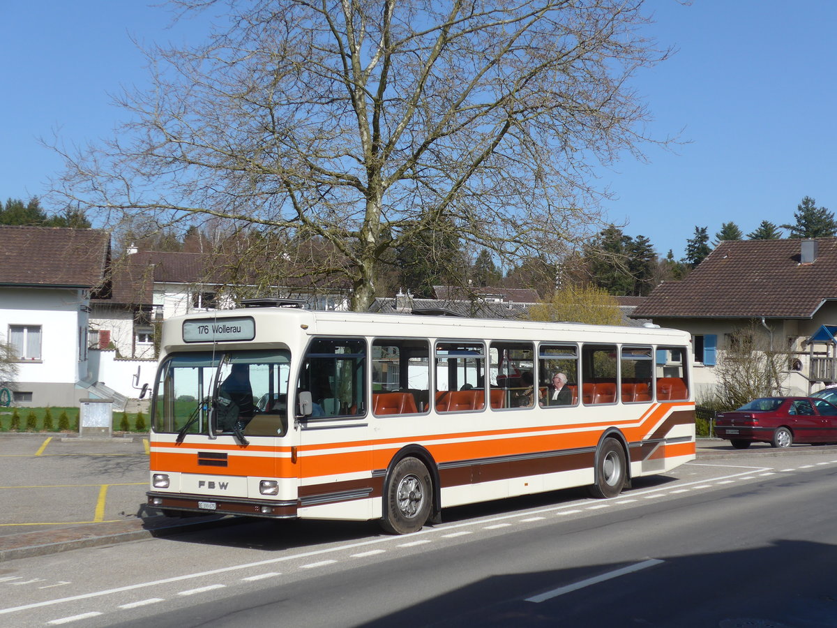 (190'070) - Wegmller, Mnsingen - BE 399'675 - FBW/R&J (ex Bamert, Wollerau) am 7. April 2018 in Kernenried, Gasthof Lwen