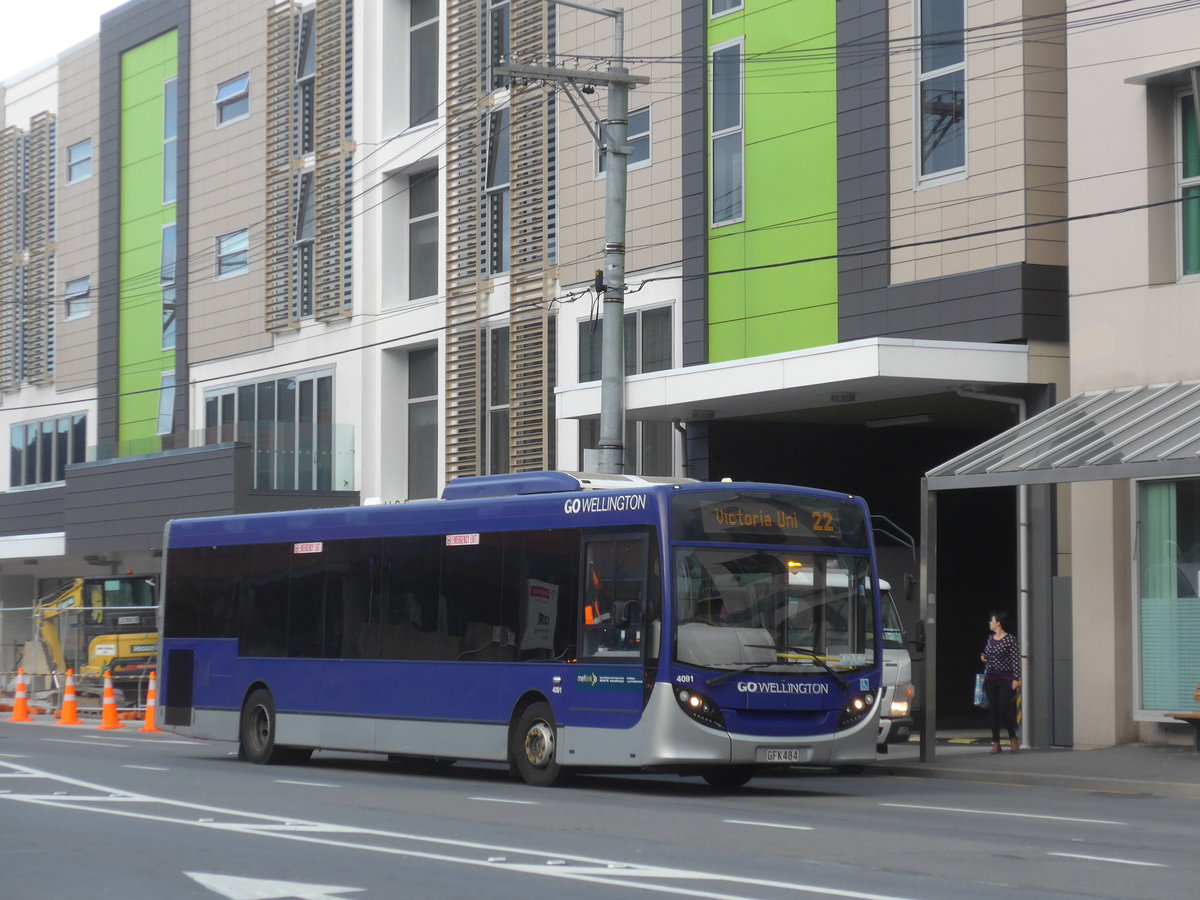 (191'576) - GO Wellington - Nr. 4091/GFK484 - Alexander Dennis/KiwiBus am 27. April 2018 in Wellington, Spital