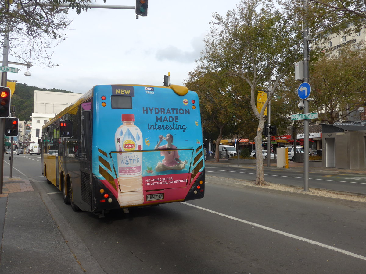 (191'766) - GO Wellington - Nr. 2603/FBW732 - MAN/Designline (ex Red Bus, Christchurch Nr. 965) am 27. April 2018 in Wellington