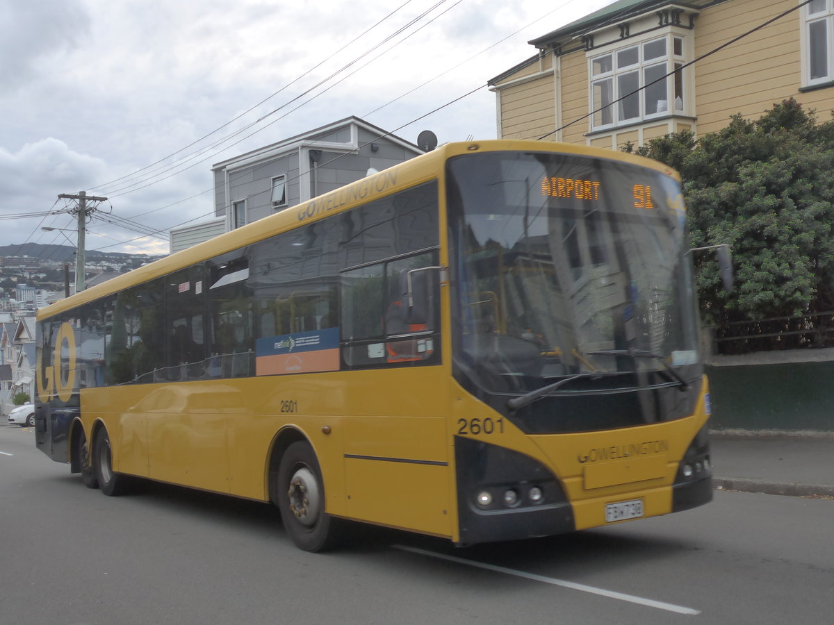 (191'806) - GO Wellington - Nr. 2601/FBW730 - MAN/Designline (ex Red Bus, Christchurch Nr. 963) am 27. April 2018 in Wellington