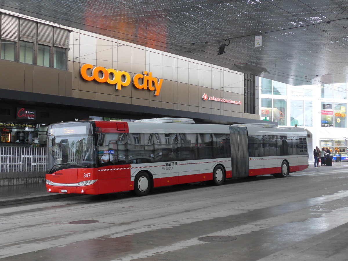 (192'939) - SW Winterthur - Nr. 347/ZH 766'347 - Solaris am 10. Mai 2018 beim Hauptbahnhof Winterthur