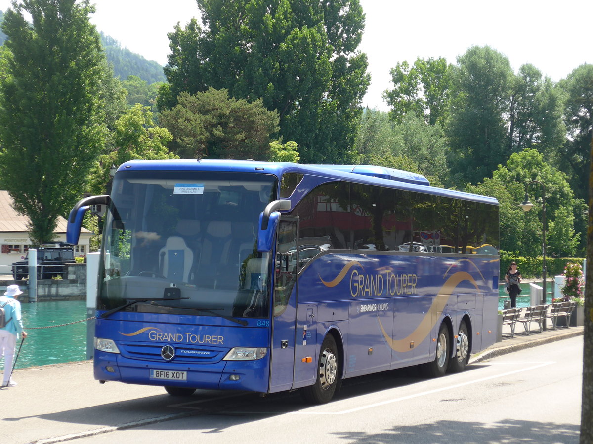 (193'630) - Aus England: Shearings, Wigan - Nr. 848/BF16 XOT - Mercedes am 30. Mai 2018 bei der Schifflndte Thun