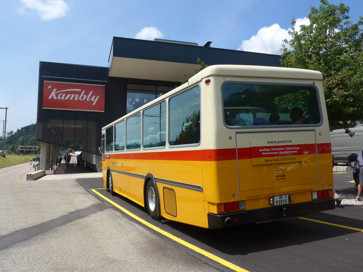 (193'719) - Kolb, Grasswil - Nr. 3/BE 93'915 - Saurer/R&J (ex Schmocker, Stechelberg Nr. 3; ex Nr. 1; ex Gertsch, Stechelberg Nr. 1) am 3. Juni 2018 in Trubschachen, Kambly