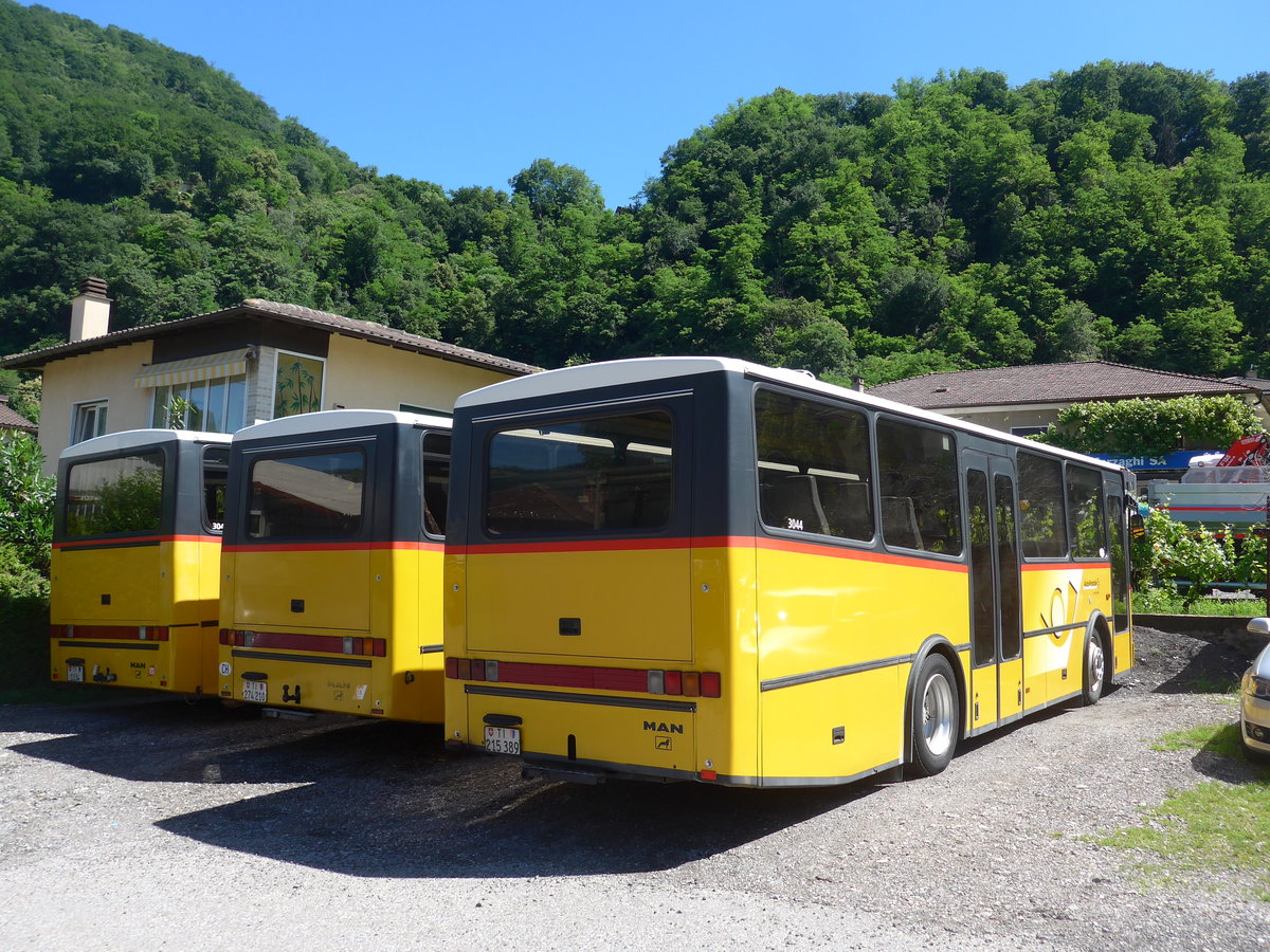 (193'814) - AutoPostale Ticino - TI 215'389 - MAN/Lauber (ex Nr. 304; ex P 23'030) am 9. Juni 2018 in Maroggia, Garage Merzaghi