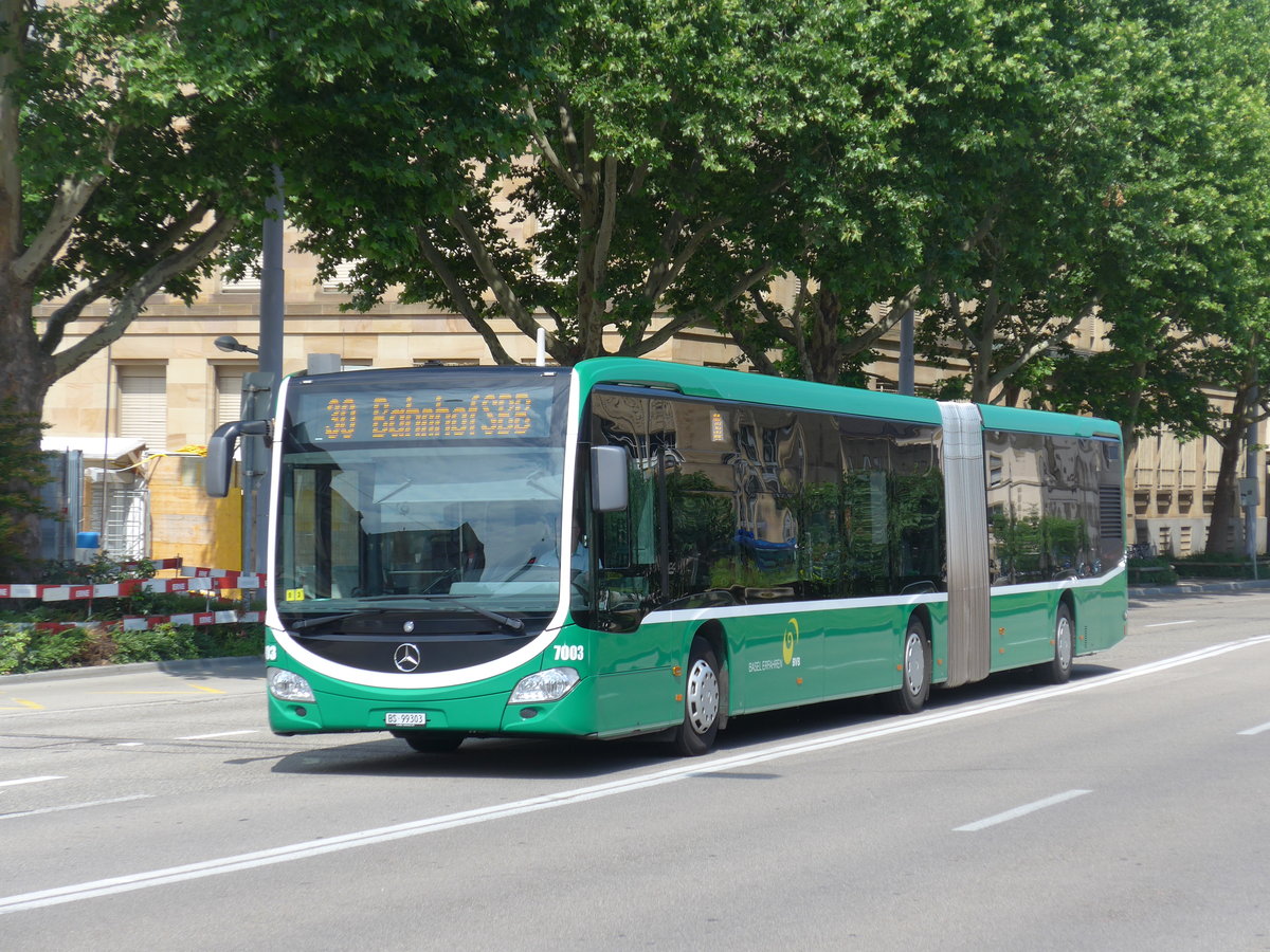 (193'908) - BVB Basel - Nr. 7003/BS 99'303 - Mercedes am 10. Juni 2018 in Basel, Badischer Bahnhof