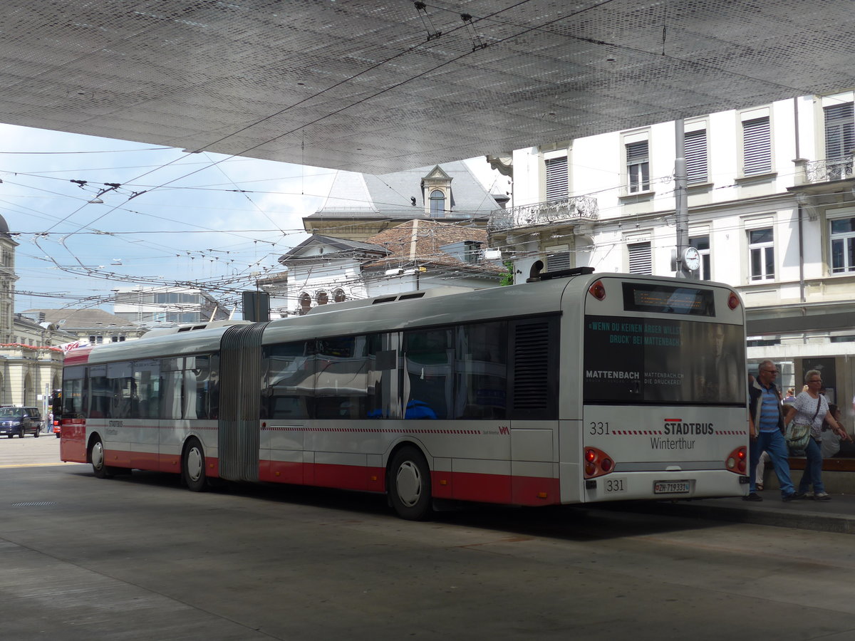 (194'056) - SW Winterthur - Nr. 331/ZH 719'331 - Solaris am 17. Juni 2018 beim Hauptbahnhof Winterthur