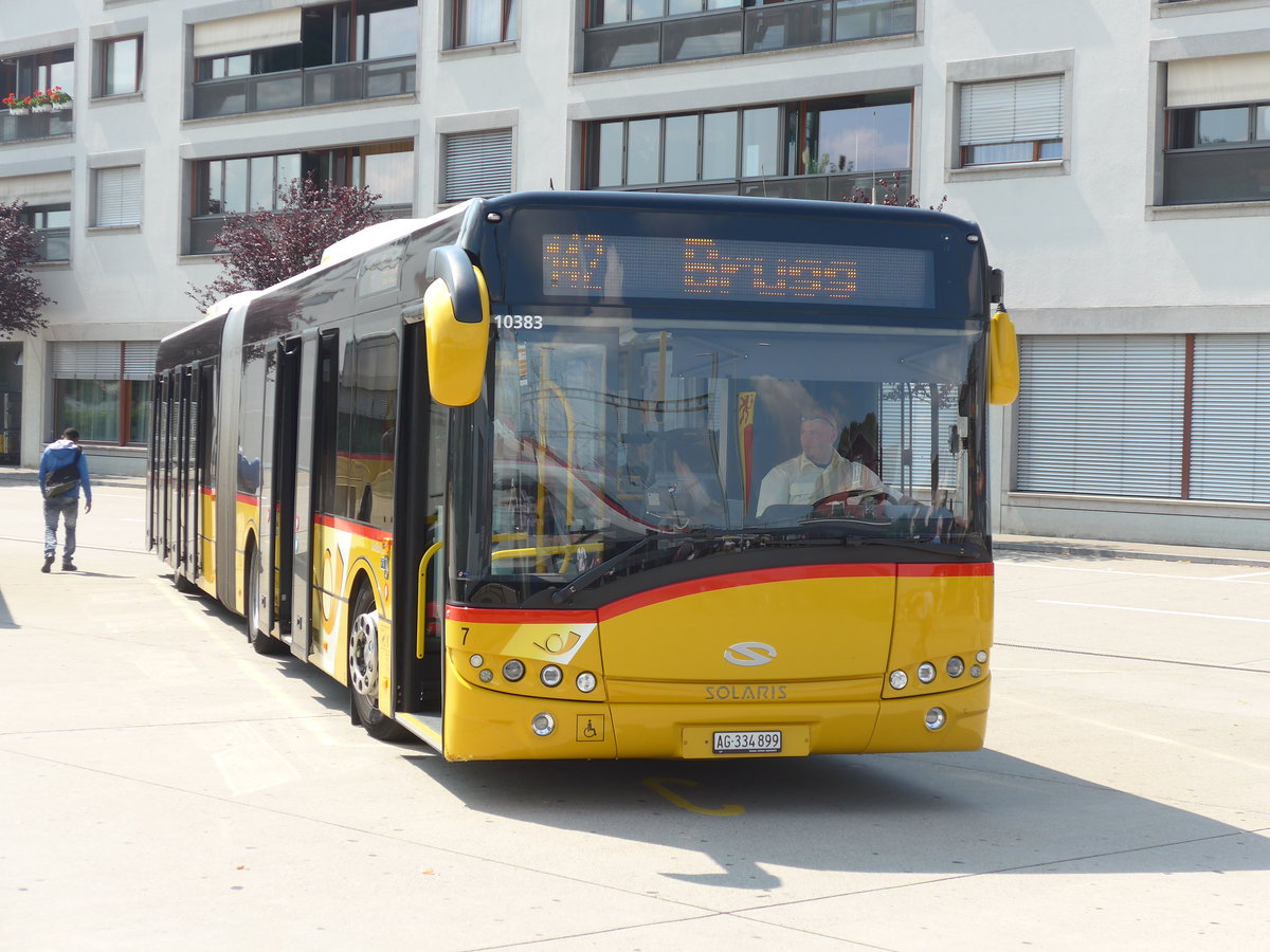 (195'146) - Keller, Hottwil - Nr. 7/AG 334'899 - Solaris am 23. Juli 2018 beim Bahnhof Laufenburg