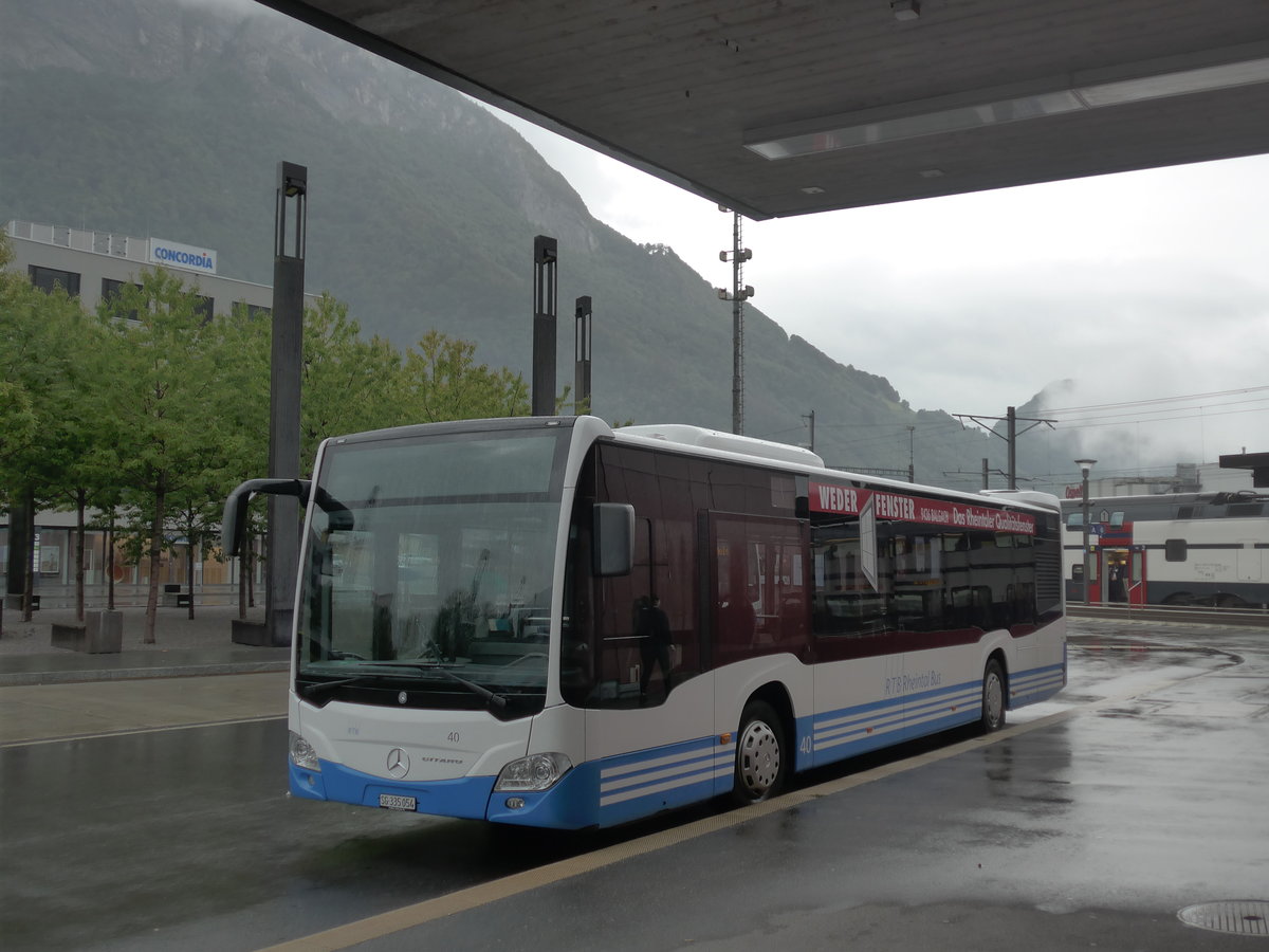 (196'254) - RTB Altsttten - Nr. 40/SG 335'054 - Mercedes am 1. September 2018 beim Bahnhof Sargans