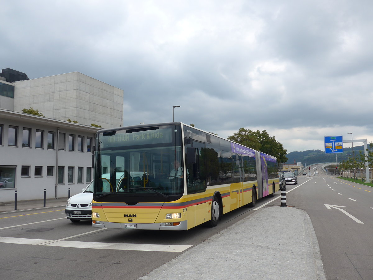 (196'472) - STI Thun - Nr. 119/BE 700'119 - MAN am 2. September 2018 in Thun, Kleine Allmend