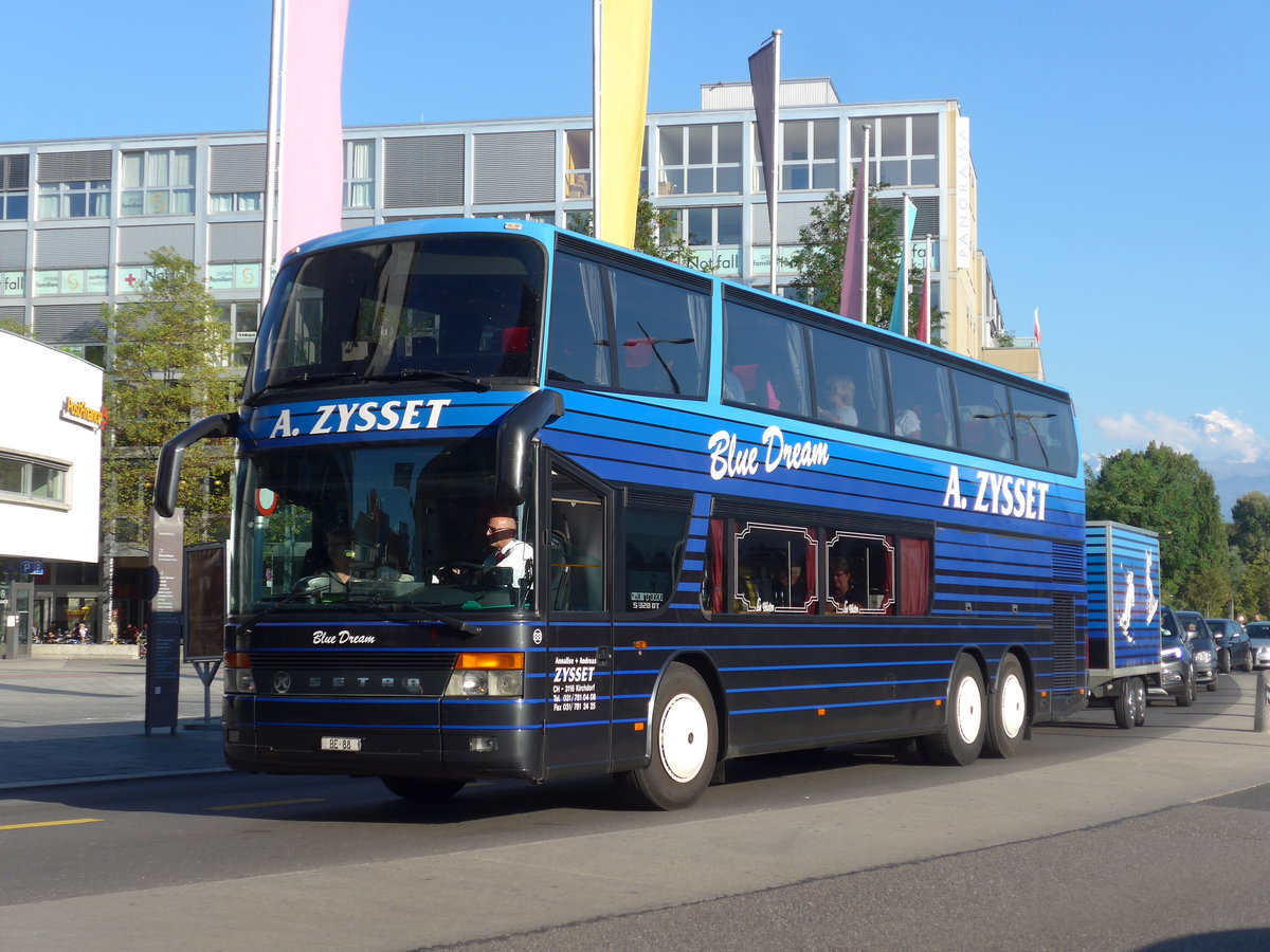 (196'619) - Zysset, Krichdorf - Nr. 88/BE 88 - Setra am 8. September 2018 beim Bahnhof Thun