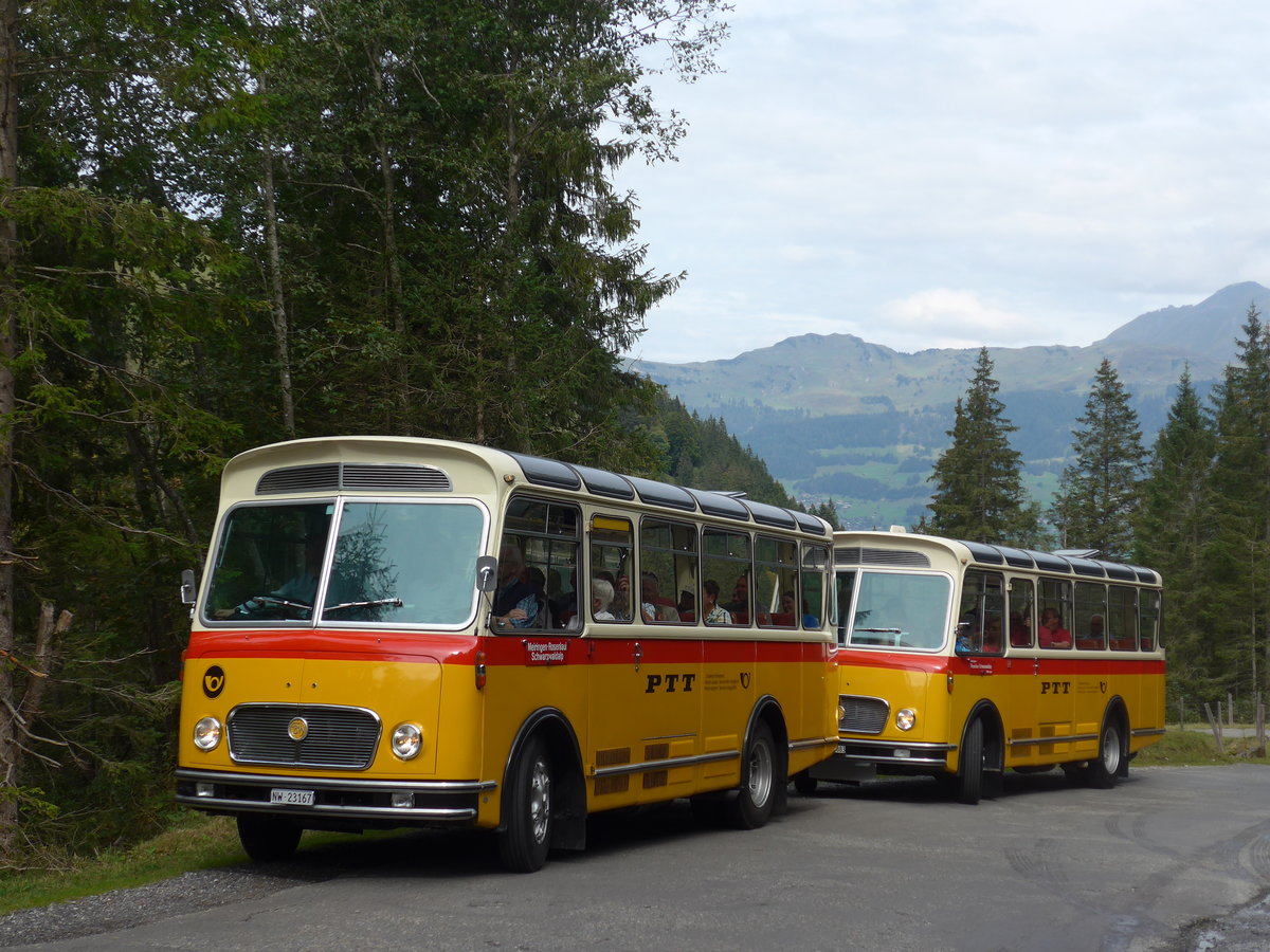 (197'774) - Mller, Ennetmoos - NW 23'167 - FBW/Gangloff (ex Rentsch, Gunten; ex P 23'203; ex P 21'003) am 16. September 2018 in Meiringen, Scheideggstrasse