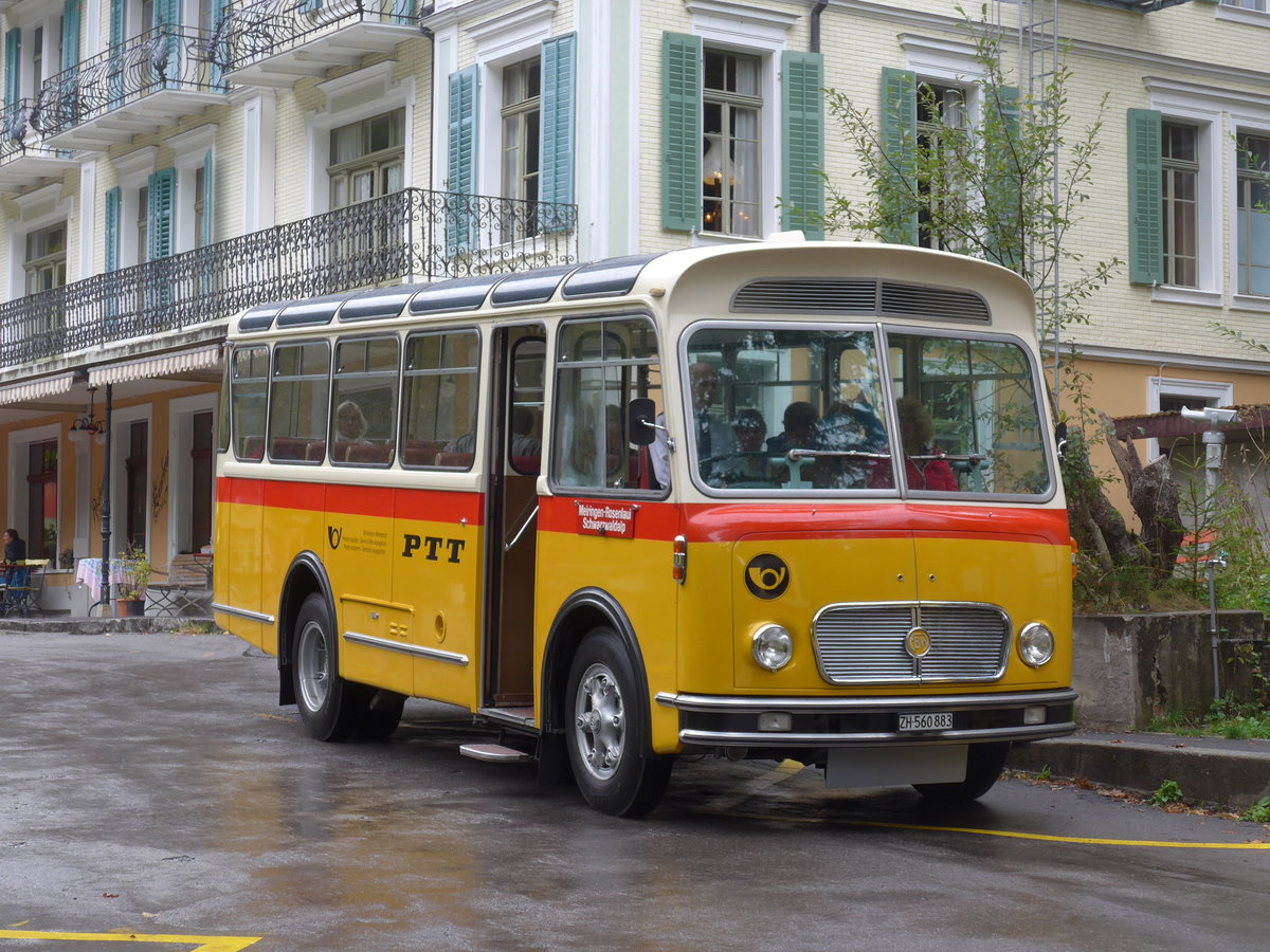 (197'818) - Frutig, Birmensdorf - ZH 560'883 - FBW/FHS (ex P 23'217) am 16. September 2018 in Rosenlaui, Hotel