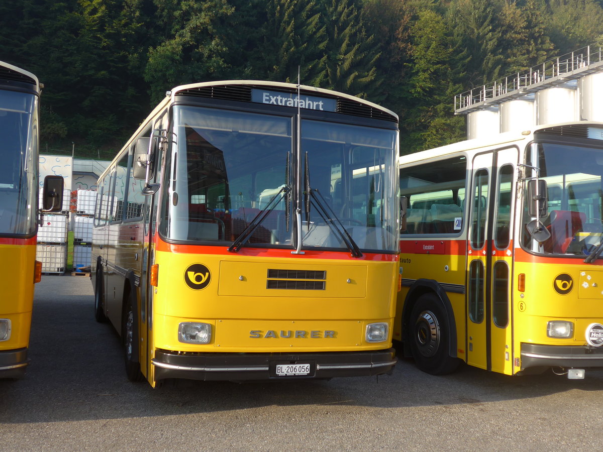 (197'979) - Marugg, Gelterkinden - BL 206'056 - Saurer/Hess (ex Drfelt, D-Gahlenz; ex P 24'254) am 30. September 2018 in Willisau, Altes Zeughaus