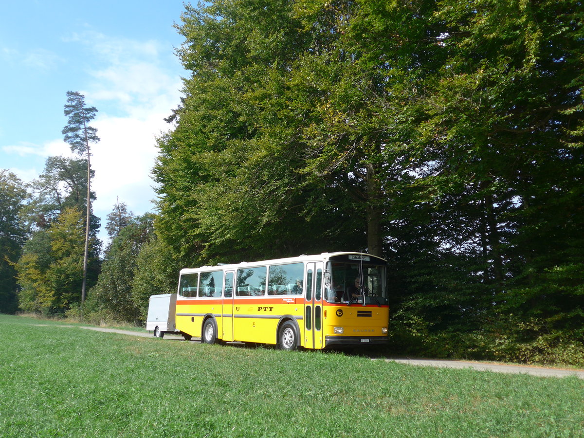 (198'013) - Schmid, Thrishaus - BE 26'206 - Saurer/Tscher (ex P 24'244) am 30. September 2018 in Wasen, Huttwilstrasse