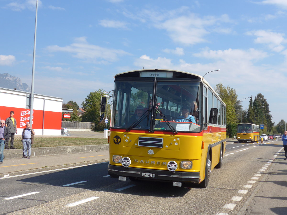 (198'015) - Fssler, Unteriberg - Nr. 6/SZ 5232 - Saurer/R&J (ex Schrch, Gutenburg Nr. 6; ex P 24'358) am 30. September 2018 in Bellach, Hess