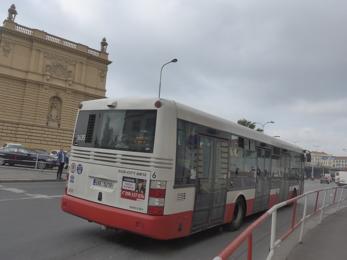 (198'568) - DPP Praha - Nr. 3635/2AE 5210 - SOR am 19. Oktober 2018 in Praha, Florenc