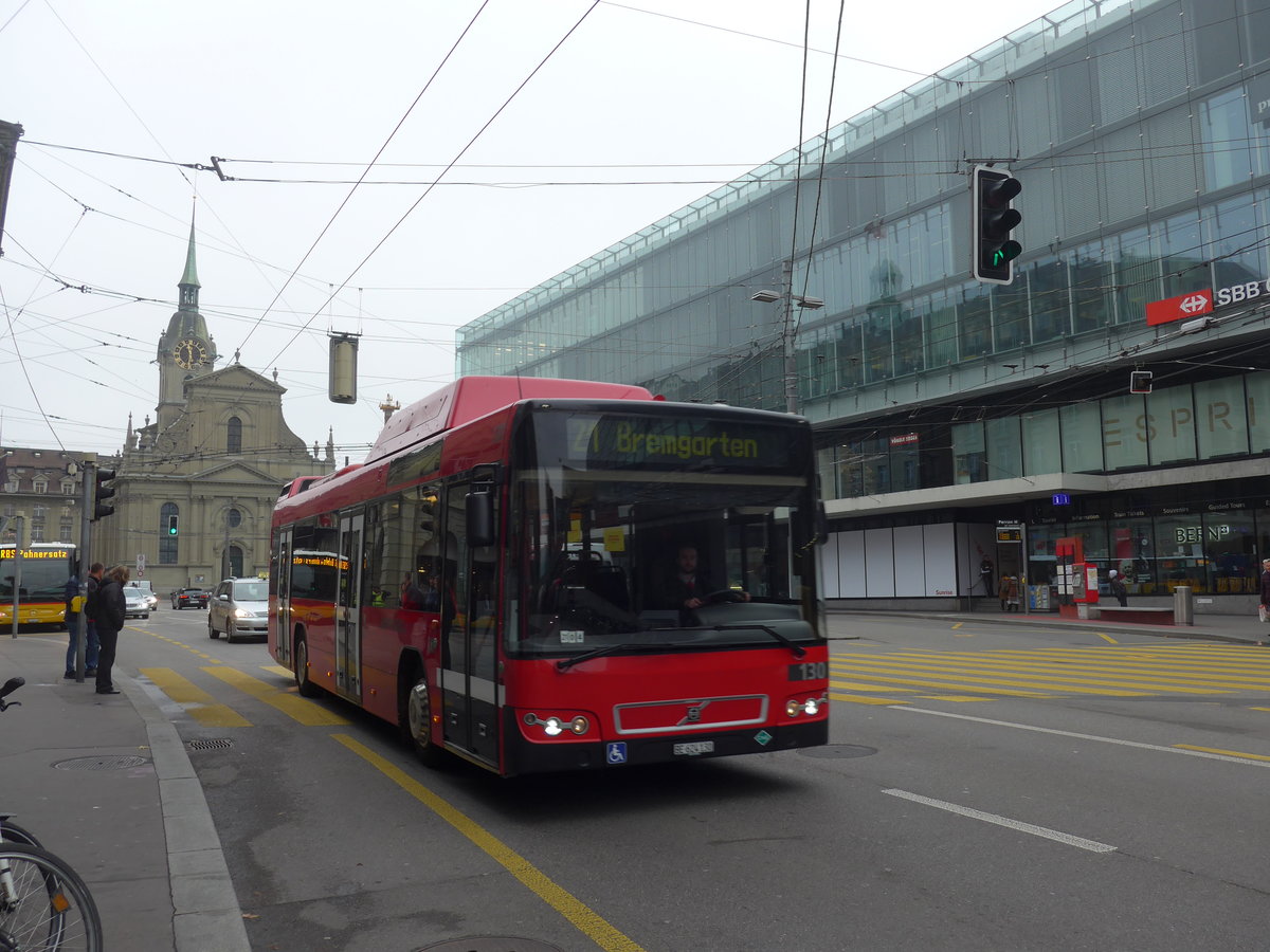 (199'079) - Bernmobil, Bern - Nr. 130/BE 624'130 - Volvo am 29. Oktober 2018 beim Bahnhof Bern