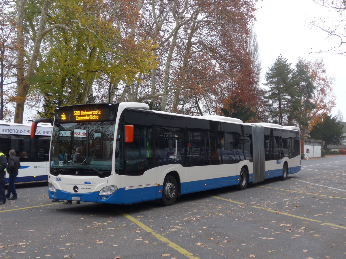 (199'329) - VBL Luzern - Nr. 166/LU 174'617 - Mercedes am 18. November 2018 in Luzern, Inseli-P