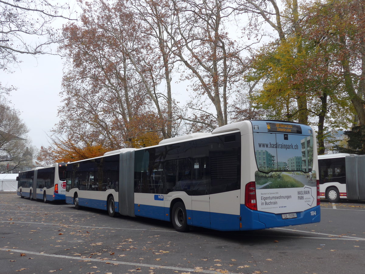 (199'354) - VBL Luzern - Nr. 184/LU 15'006 - Mercedes am 18. November 2018 in Luzern, Inseli-P