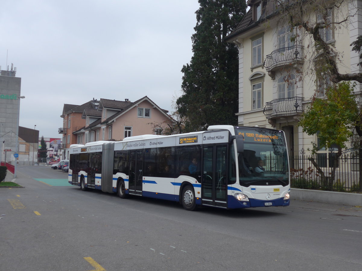 (199'393) - ZVB Zug - Nr. 62/ZG 88'062 - Mercedes am 18. November 2018 beim Bahnhof Ebikon