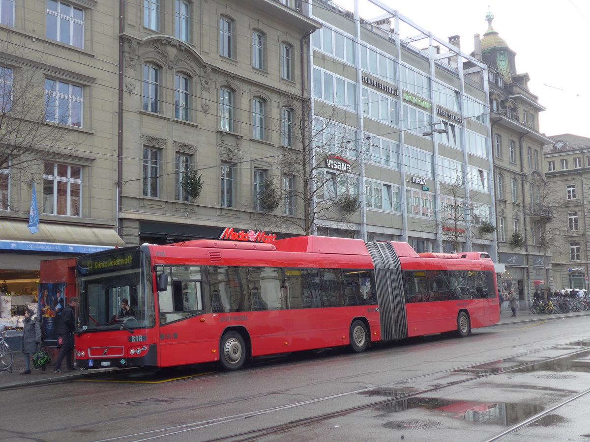 (199'892) - Bernmobil, Bern - Nr. 818/BE 612'818 - Volvo am 10. Dezember 2018 beim Bahnhof Bern