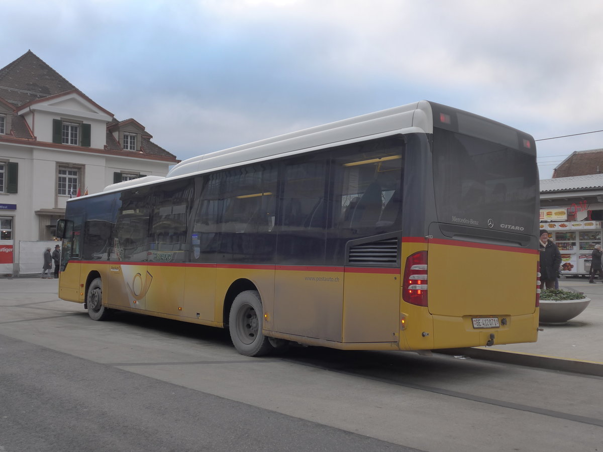 (200'541) - AVG Meiringen - Nr. 71/BE 412'071 - Mercedes am 1. Januar 2019 beim Bahnhof Interlaken West