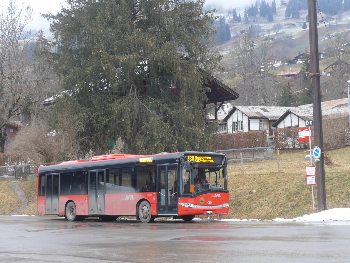 (200'633) - AFA Adelboden - Nr. 51/BE 25'802 - Solaris am 6. Januar 2019 beim Bahnhof Lenk